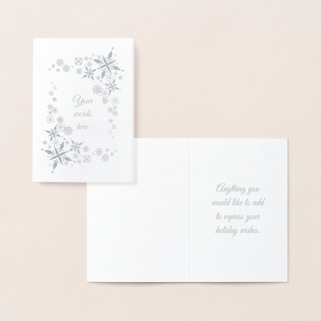 Create Your Own Pretty Silver Snowflakes Foil Card (Display)