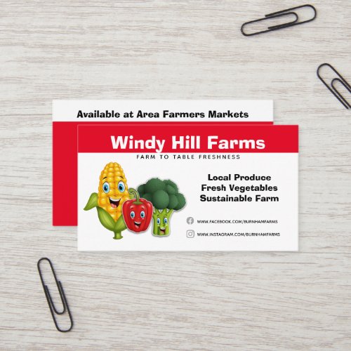 Create Your Own Produce Vegetable Farm Business Card