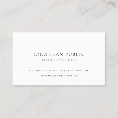 Create Your Own Professional Classic Elegant Clean Business Card