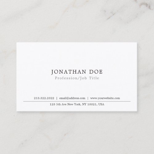 Create Your Own Professional Classic Elegant Sleek Business Card