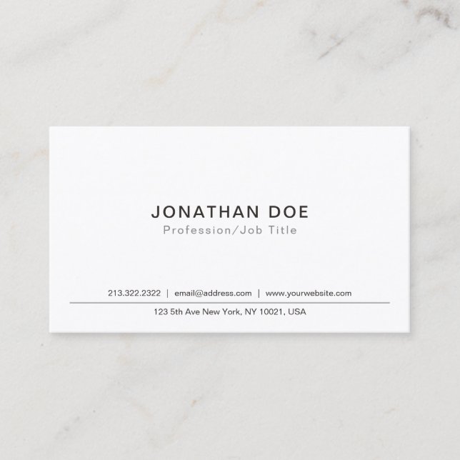 Create Your Own Professional Classic Elegant Smart Business Card (Front)