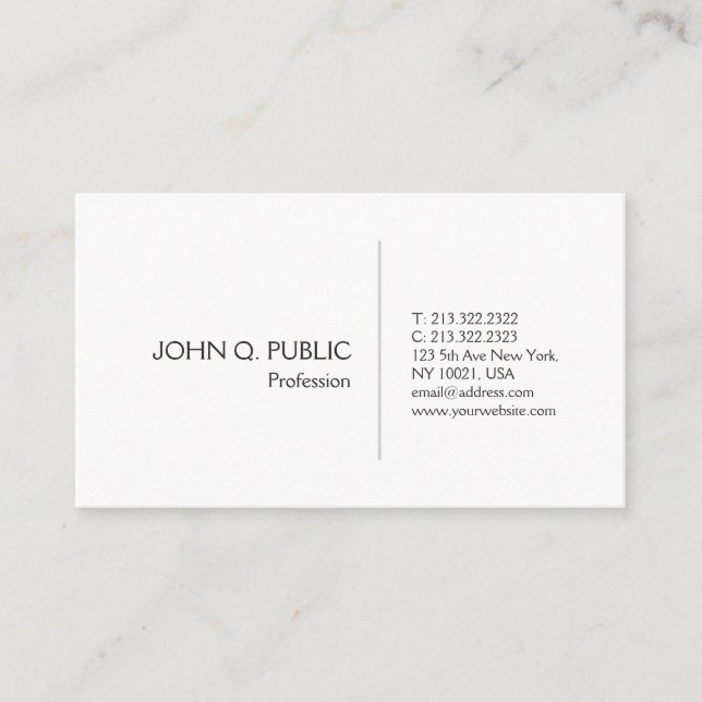 Create Your Own Professional Elegant Modern Business Card (Front)