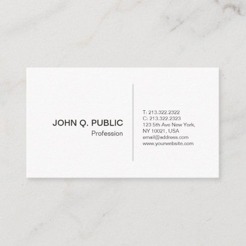 Create Your Own Professional Elegant White Sleek Business Card
