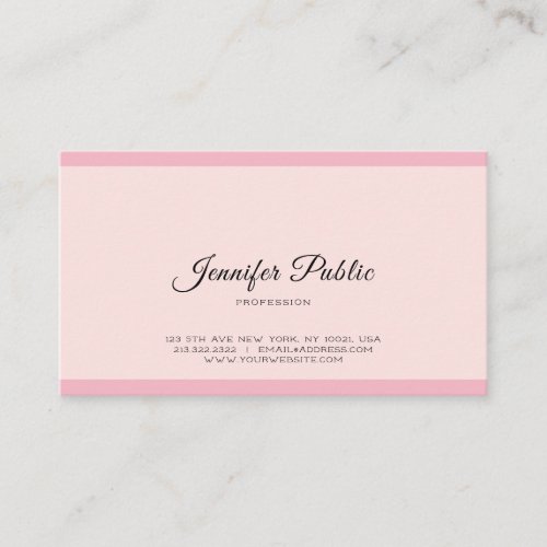 Create Your Own Professional Modern Elegant Pink Business Card