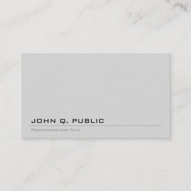 Create Your Own Professional Modern Tasteful Plain Business Card (Front)