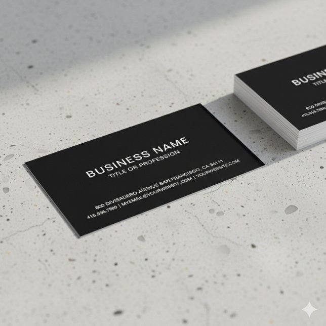 Create Your Own Professional Simple Black Business Card (Creator Uploaded)