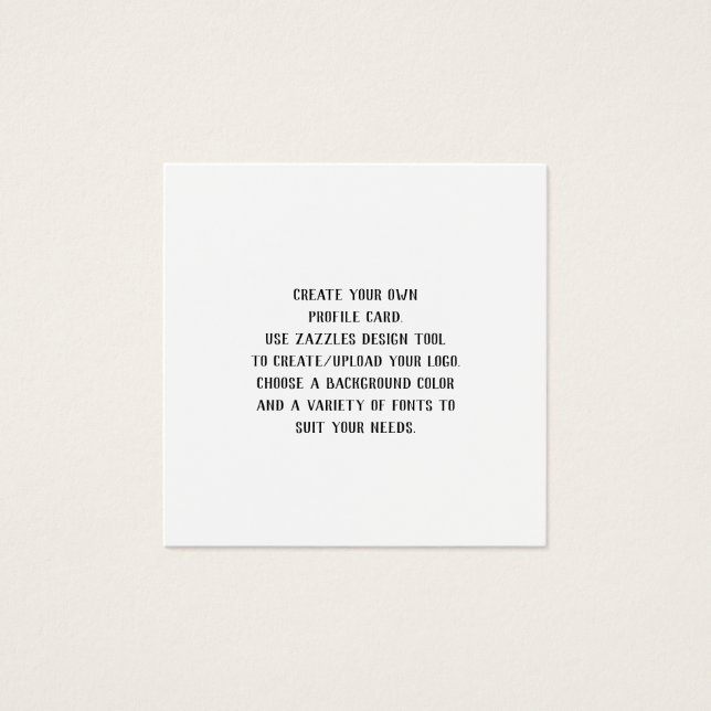 Create Your Own Profile Card   (Front)