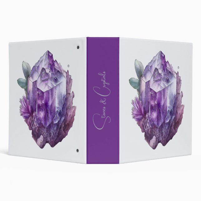 Create Your Own Purple Amethyst Crystals 3 Ring Binder (Background)