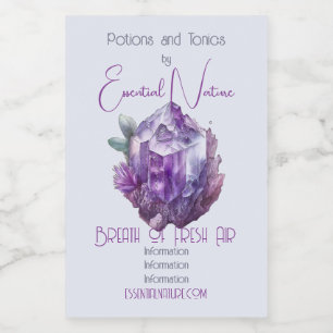 Create Your Own Purple Amethyst Crystals Food Label