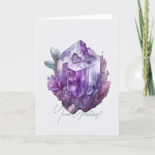 Create Your Own Purple Amethyst Crystals Holiday Card