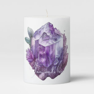 Create Your Own Purple Amethyst Crystals Pillar Candle