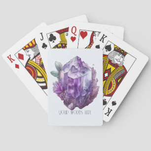 Create Your Own Purple Amethyst Crystals Poker Cards
