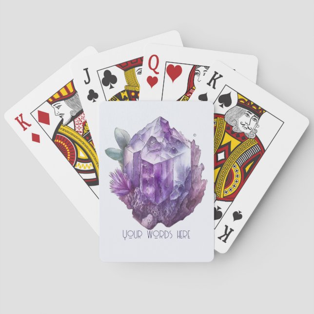 Create Your Own Purple Amethyst Crystals Poker Cards