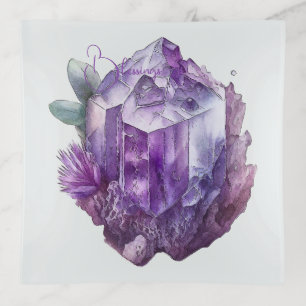 Create Your Own Purple Amethyst Crystals Trinket Tray