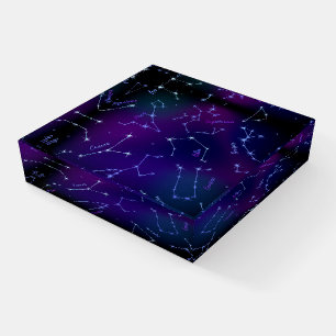 Create Your Own Purple Astrological Constellations Paperweight
