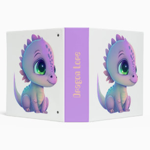 Create Your Own Purple Baby Dragon 3 Ring Binder
