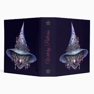Create Your Own Purple Bejeweled Crystal Witch Hat 3 Ring Binder