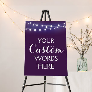 Create your own purple bokeh Wedding/party sign