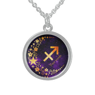 Create Your Own Purple Celestia Sagittarius Amulet Sterling Silver Necklace