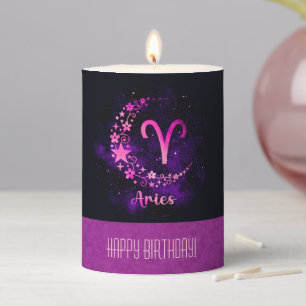 Create Your Own Purple Celestial Aries Pillar Candle