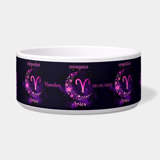 Create Your Own Purple Celestial Aries Zodiac Bowl (Front)
