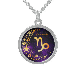 Create Your Own Purple Celestial Capricorn Amulet Sterling Silver Necklace