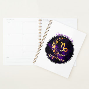 Create Your Own Purple Celestial Capricorn Zodiac Planner