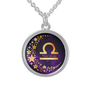 Create Your Own Purple Celestial Libra Amulet Sterling Silver Necklace