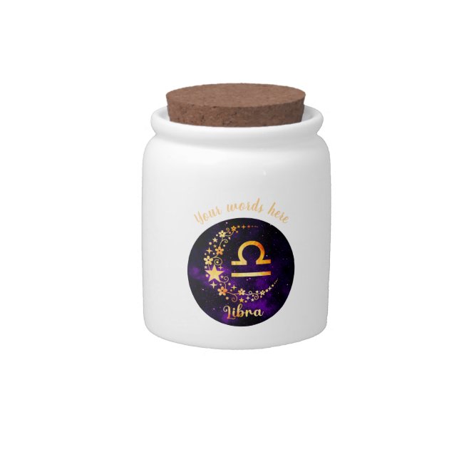 Create Your Own Purple Celestial Libra Wish Jar (Front)