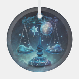 Create Your Own Purple Celestial Libra Zodiac Glass Ornament