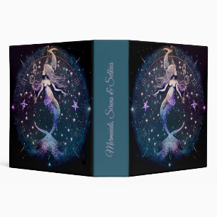 Create Your Own Purple Celestial Mermaid 3 Ring Binder