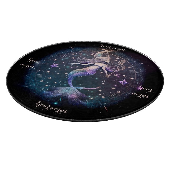 Create Your Own Purple Celestial Mermaid Cutting Board (Corner)