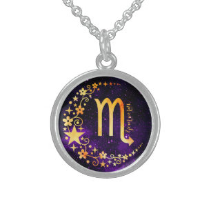 Create Your Own Purple Celestial Scorpio Amulet Sterling Silver Necklace