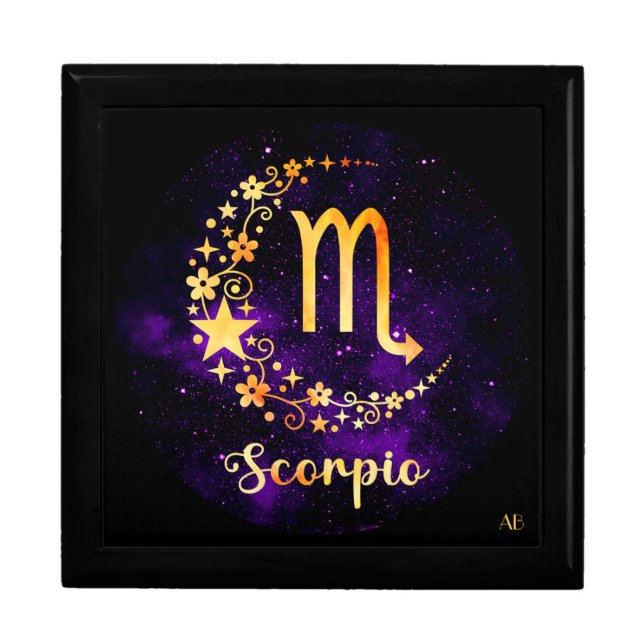 Create Your Own Purple Celestial Scorpio Zodiac Gift Box (Front)