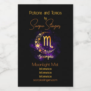 Create Your Own Purple Celestial Scorpio Zodiac Wine Label