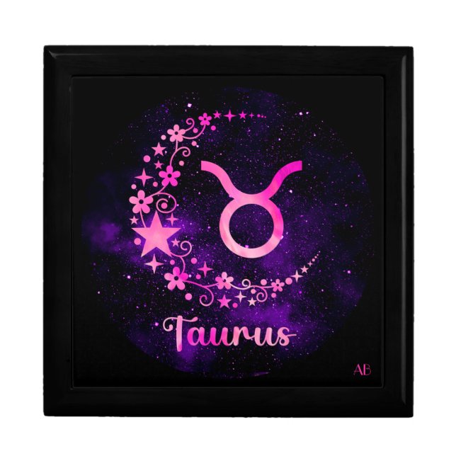 Create Your Own Purple Celestial Taurus Zodiac Gift Box (Front)