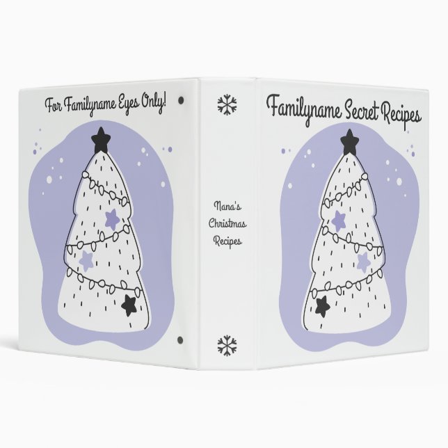 Create Your Own Purple Christmas Tree 3 Ring Binder (Background)