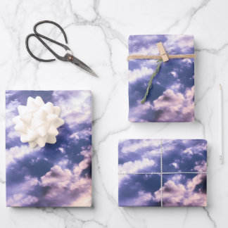 Create Your Own Purple Clouds Wrapping Paper Sheets