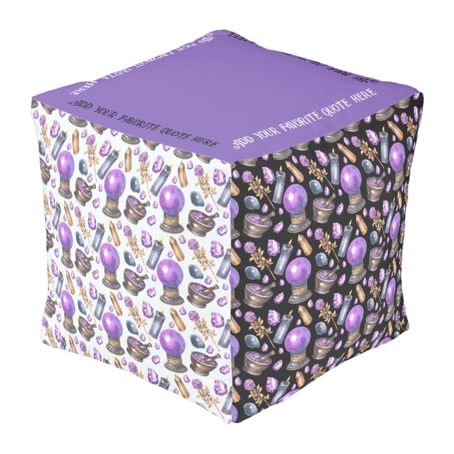 Create Your Own Purple Cyrstal Ball Pouf (Angled Front)