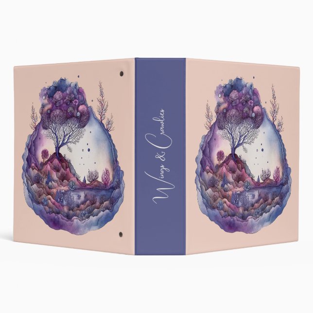 Create Your Own Purple Fantasy Landscape 3 Ring Binder (Background)