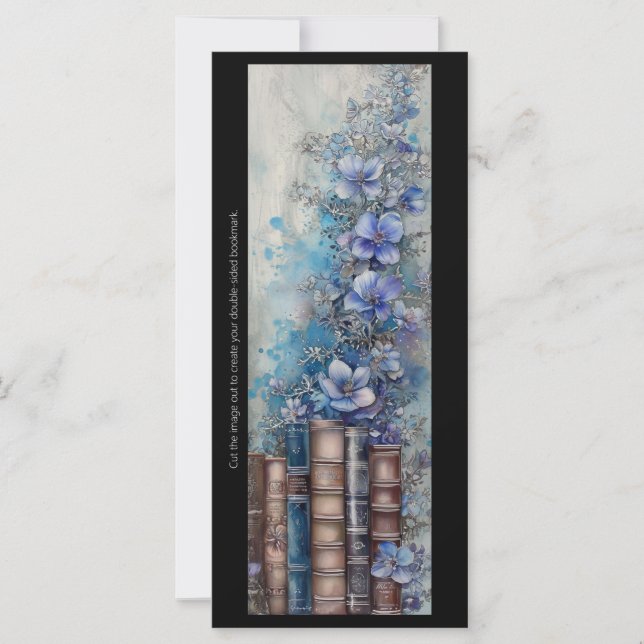 Create Your Own Purple Flowers Book Stack Bookmark (Front)