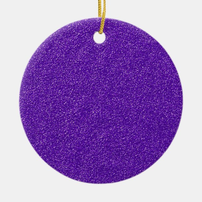 Create Your Own Purple Glitter Ceramic Ornament (Front)