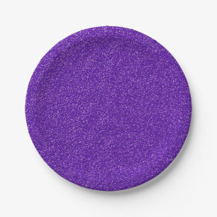 Create Your Own Purple Glitter Paper Plates