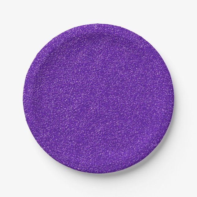 Create Your Own Purple Glitter Paper Plates (Front)