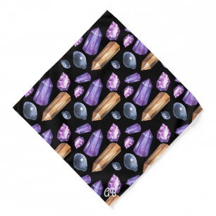 Create Your Own Purple & Gold Crystals Bandana