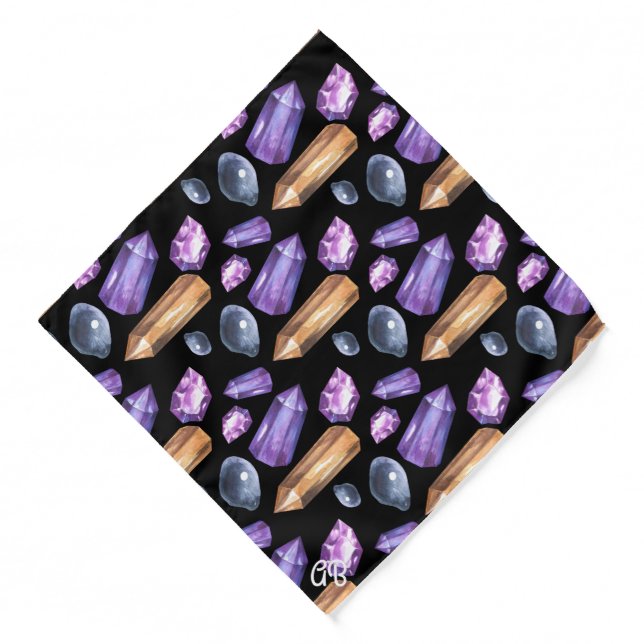 Create Your Own Purple & Gold Crystals Bandana (Front)