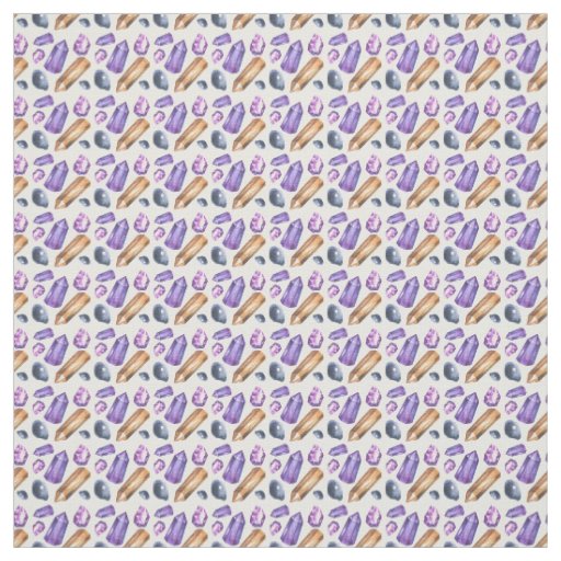 Create Your Own Purple & Gold Crystals Fabric