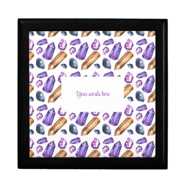 Create Your Own Purple & Gold Crystals Gift Box (Front)