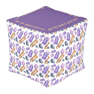 Create Your Own Purple & Gold Crystals Pouf