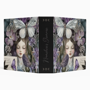 Create Your Own Purple Hedge Witch Botanical 3 Ring Binder